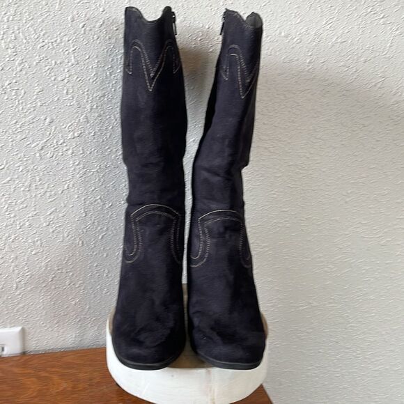 No Boundaries Black Heeled Boots Size 9.5 EUC - Picture 2 of 7